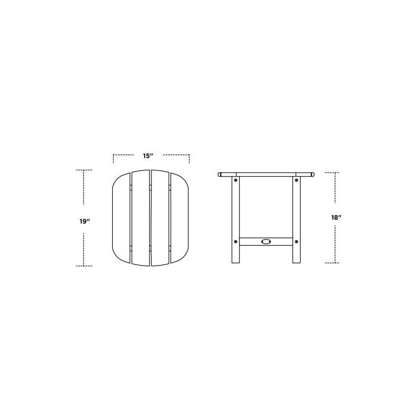 POLYWOOD Vineyard 3-Piece Adirondack Set w/ South Beach 18-Inch Side Table