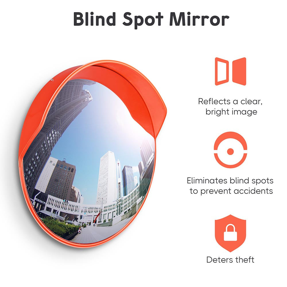 Yescom 23in Convex Mirror Fish Eye Mirror for Driveway Safety