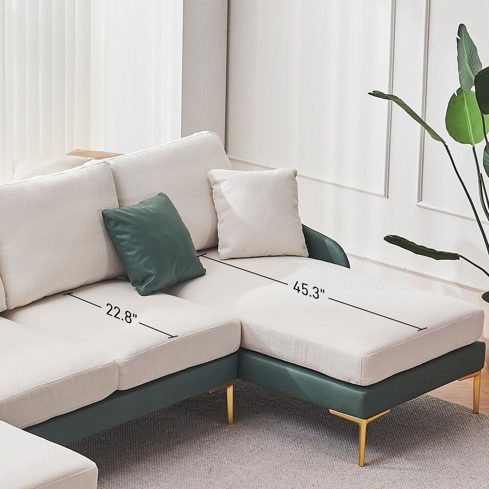 Ouyessir U Shape Sectional Sofa 4 Seat Couch with Double Chaise Lounge