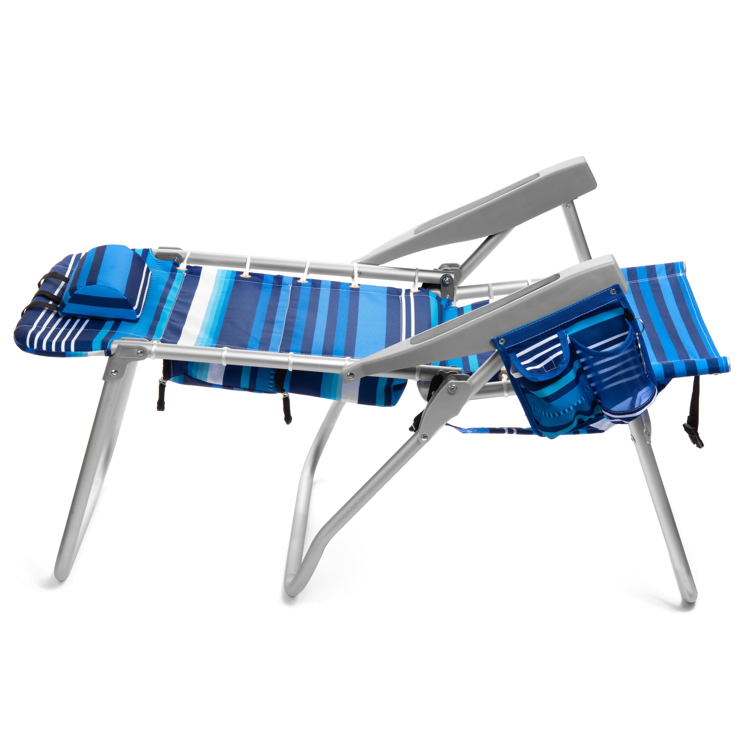 (Tall Chair)  Homevative Folding Backpack High Beach Chair， Towel bar， High Tide