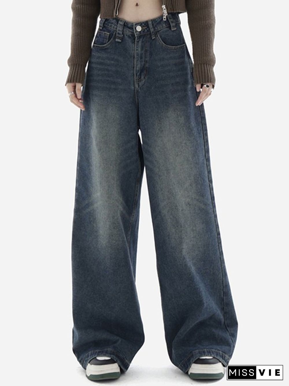 Blue Wash Baggy Boyfriend Jeans