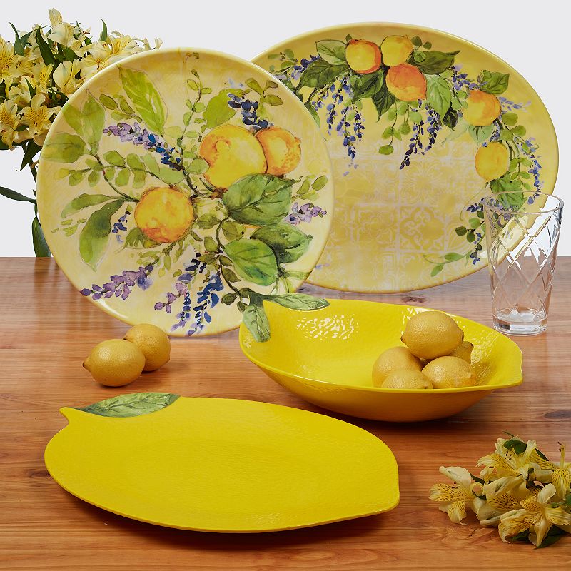 Certified International Lemon Zest 12-pc. Melamine Dinnerware Set