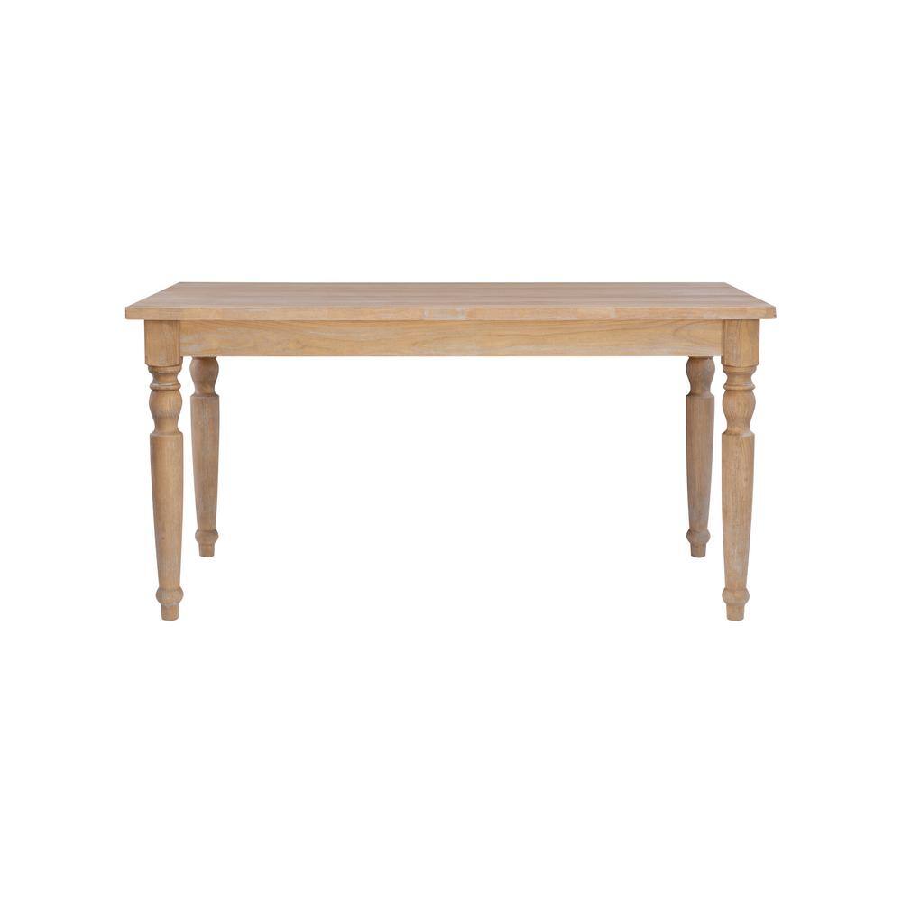 Linon Home Decor Jacques 59 in. Rectangle Linen Oak Wood Top table (Seats 4) THD03508