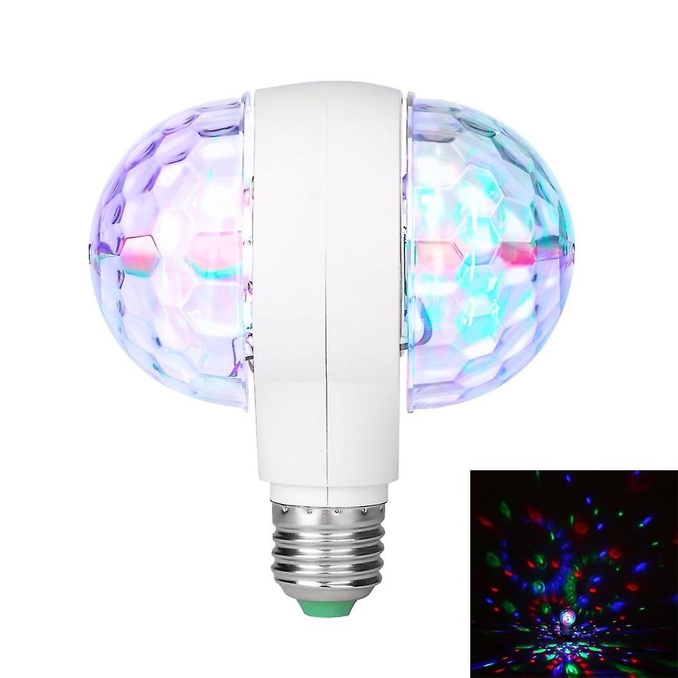 Led 6w Rotating Bulb Light With Dual Head Magic Stage Light Disco Lamp E27