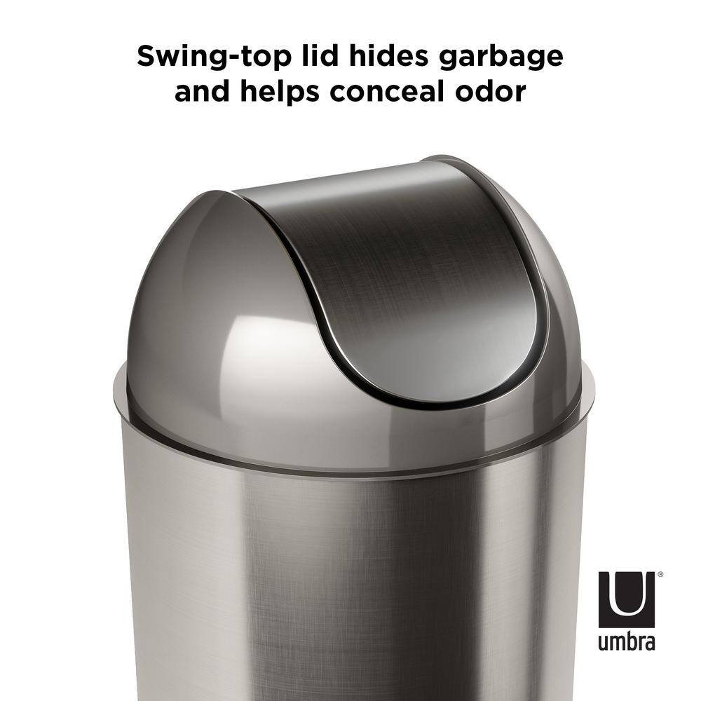 Umbra 2.5 Gal. Silver Mezzo Trash Can 082744-421