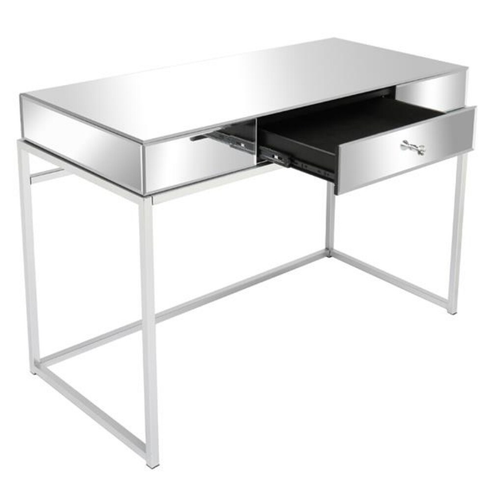 One Drawer Modern Mirrored Glass   (42.13 x 19.29 x 29.92)\