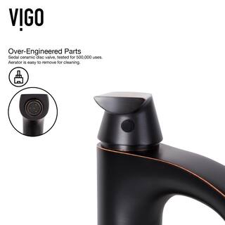 VIGO Glass Round Vessel Bathroom Sink in Russet Brown with Linus Faucet and Pop-Up Drain in Antique Rubbed Bronze VGT504