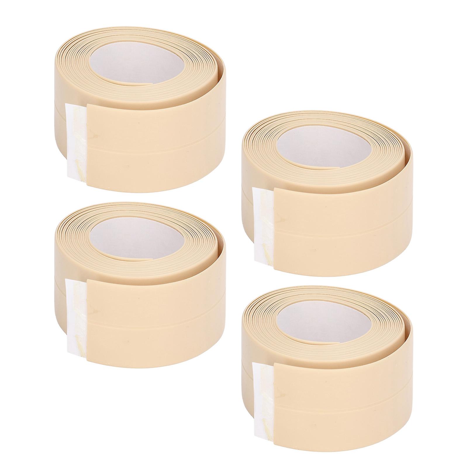 4pcs Kitchen Sealant Strip Pvc Waterproof Self Adhesive Sealing Tape For Bathroom Sink