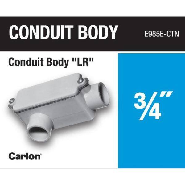 Carlon 34 in. Sch. 40 and 80 PVC Type-LR Conduit Body E985E-CTN