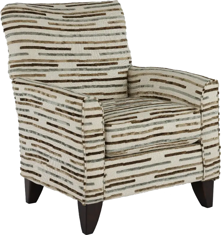 Raven Beige Striped Accent Chair