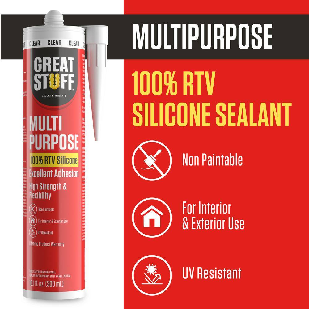 GREAT STUFF 10.1 fl. oz. White Multi-Purpose RTV Silicone Sealant (12-Pack) 99ALLP3001X12