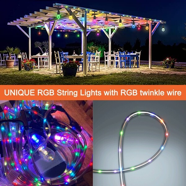 48ft RGB String Lights with RGB Wire 15+2 Bulbs Shopping - The Best Deals on String Lights | 39602860