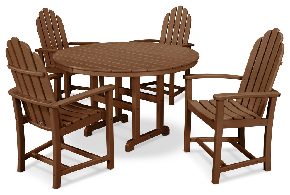 POLYWOOD Classic Adirondack Dining 5 Piece Set   Transitional   Outdoor Dining Sets   by POLYWOOD  Houzz