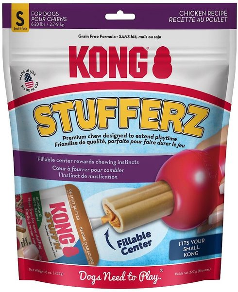 KONG Stufferz Chicken Dog Treats， 8-oz bag， Small