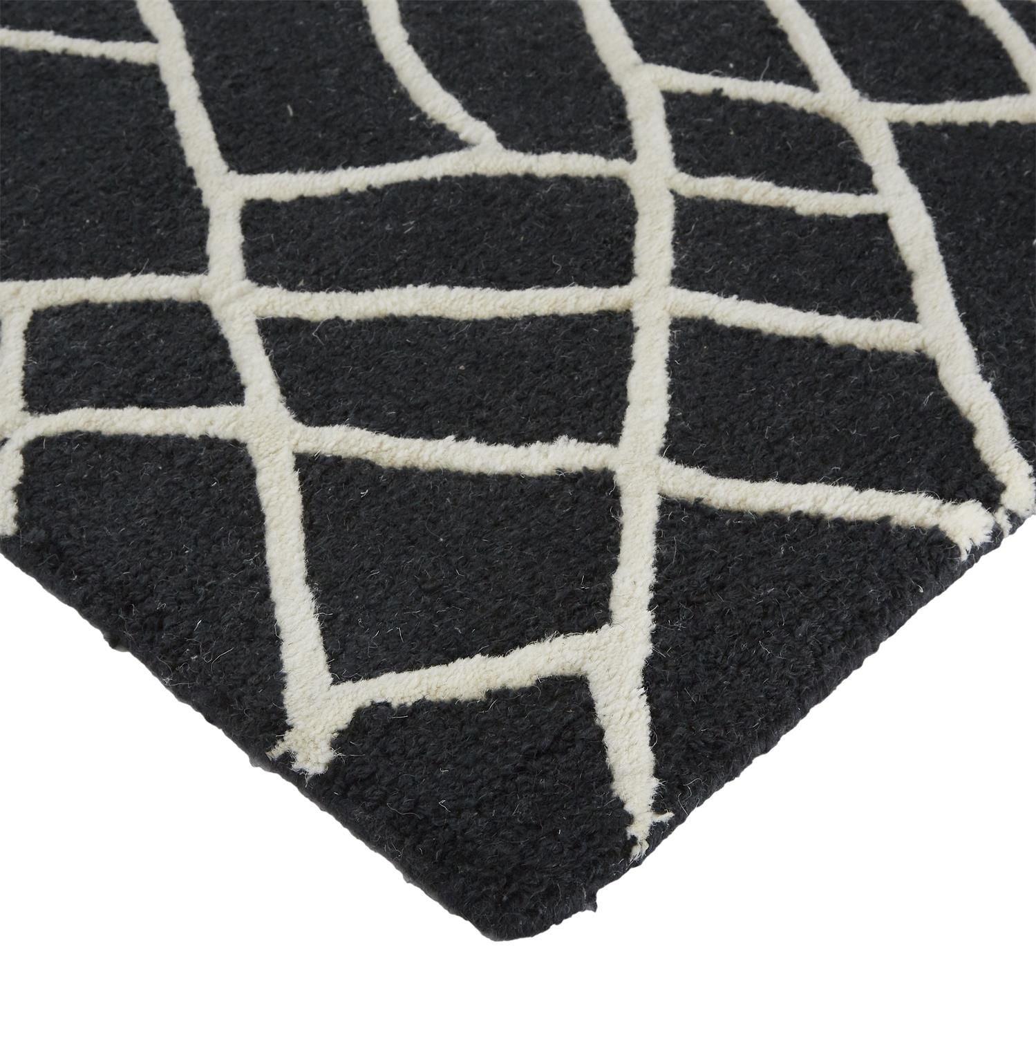 Cavan Hand Tufted Black and Ivory Rug by BD Fine