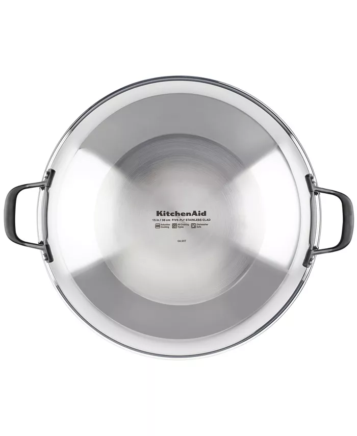 KitchenAid 5-Ply Clad Stainless Steel 15 Induction Wok