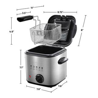 OVENTE 1.5 qt. Silver Deep Fryer with Removable Basket FDM1501BR