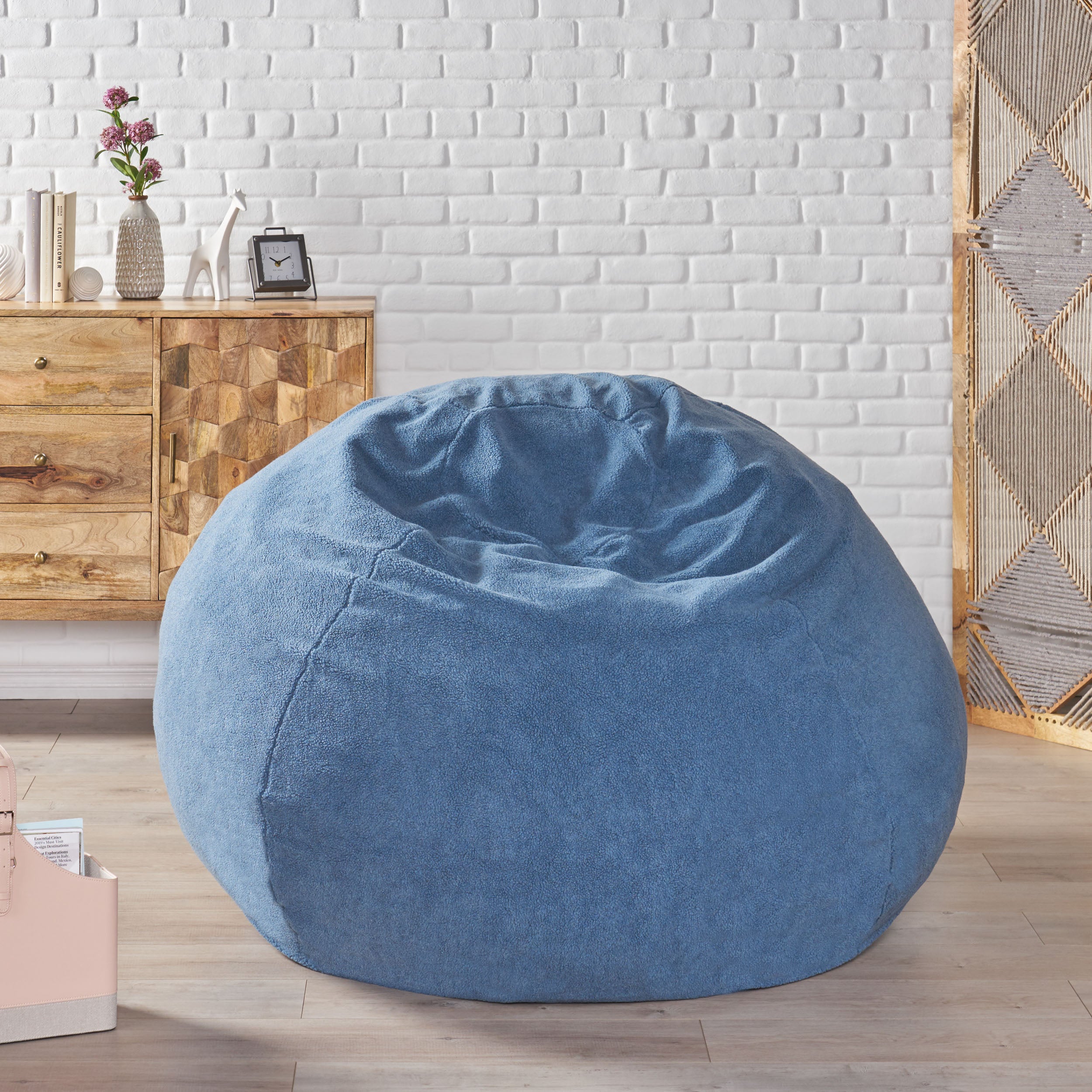 Achille Modern Shearling 5 Foot Bean Bag