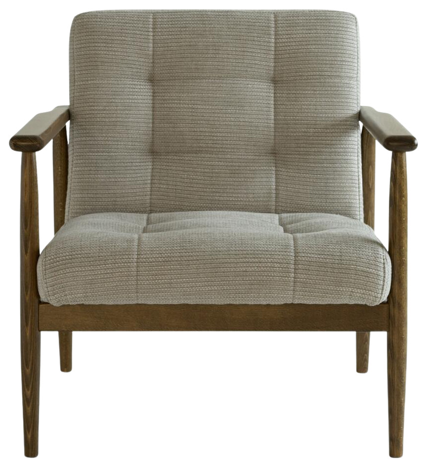 Gray Linen Weave Lounge Armchair  Andrew Martin Roman   Midcentury   Armchairs And Accent Chairs   by Oroa   Distinctive Furniture  Houzz