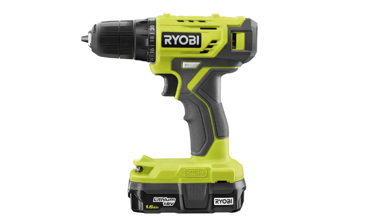 RYOBI PDD209K ONE+ 18V Cordless 3/8 in. Drill/Driver Kit with 1.5 Ah Battery and Charger