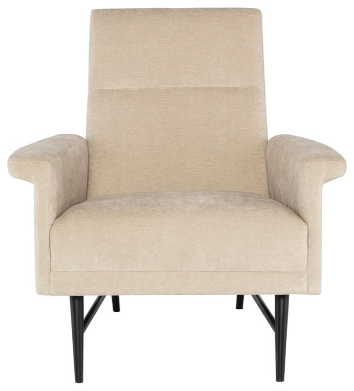 Calais Occasional Chair Almond Fabric   Midcentury   Armchairs And Accent Chairs   by Rustic Home Furniture Deco  Houzz