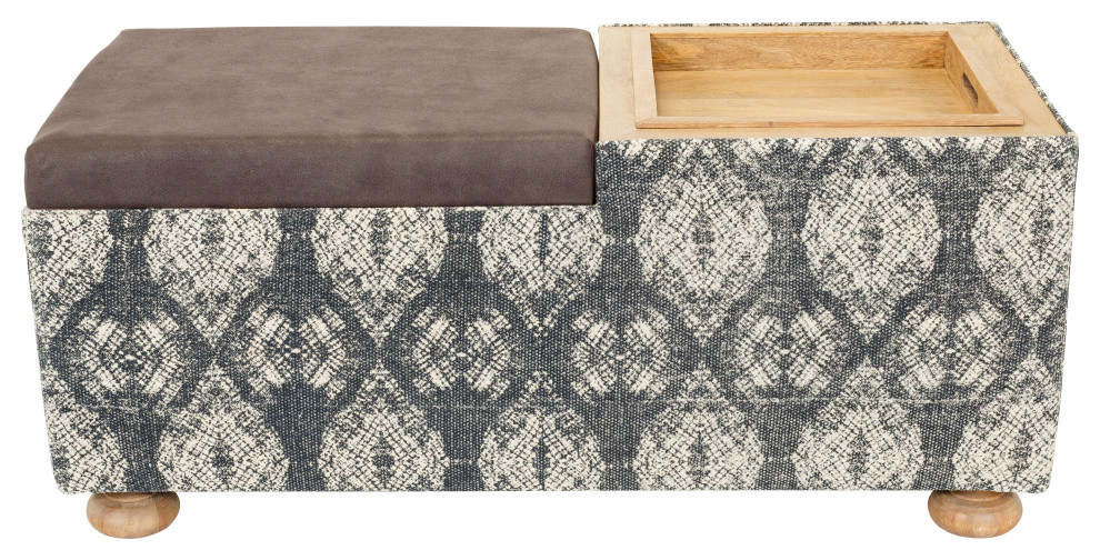 Surya Arturo AUO 001 Storage Ottoman  Ink Blue/Charcoal   Traditional   Footstools And Ottomans   by Surya  Houzz