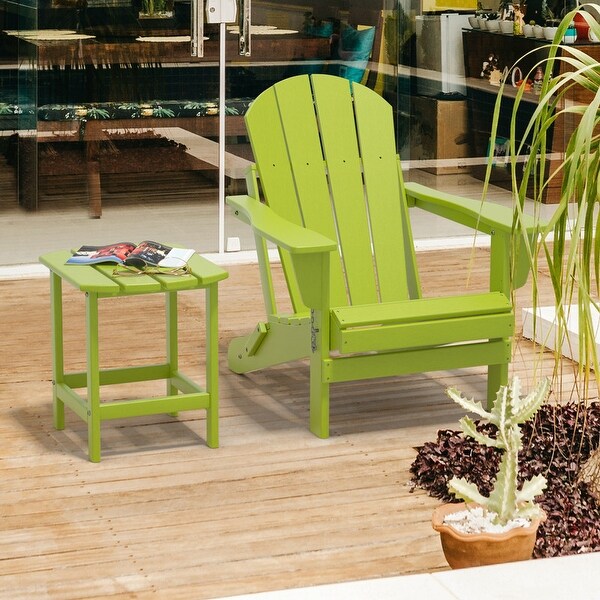 Patio Adirondack Side Table，Outdoor End Tables HDPE AllWeather Resistant