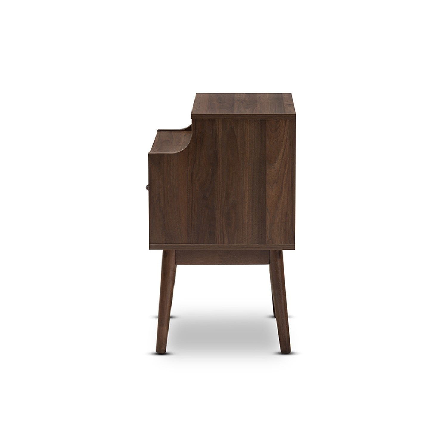 Baxton Studio Disa Mid-Century Modern Walnut Brown Finished Nightstand