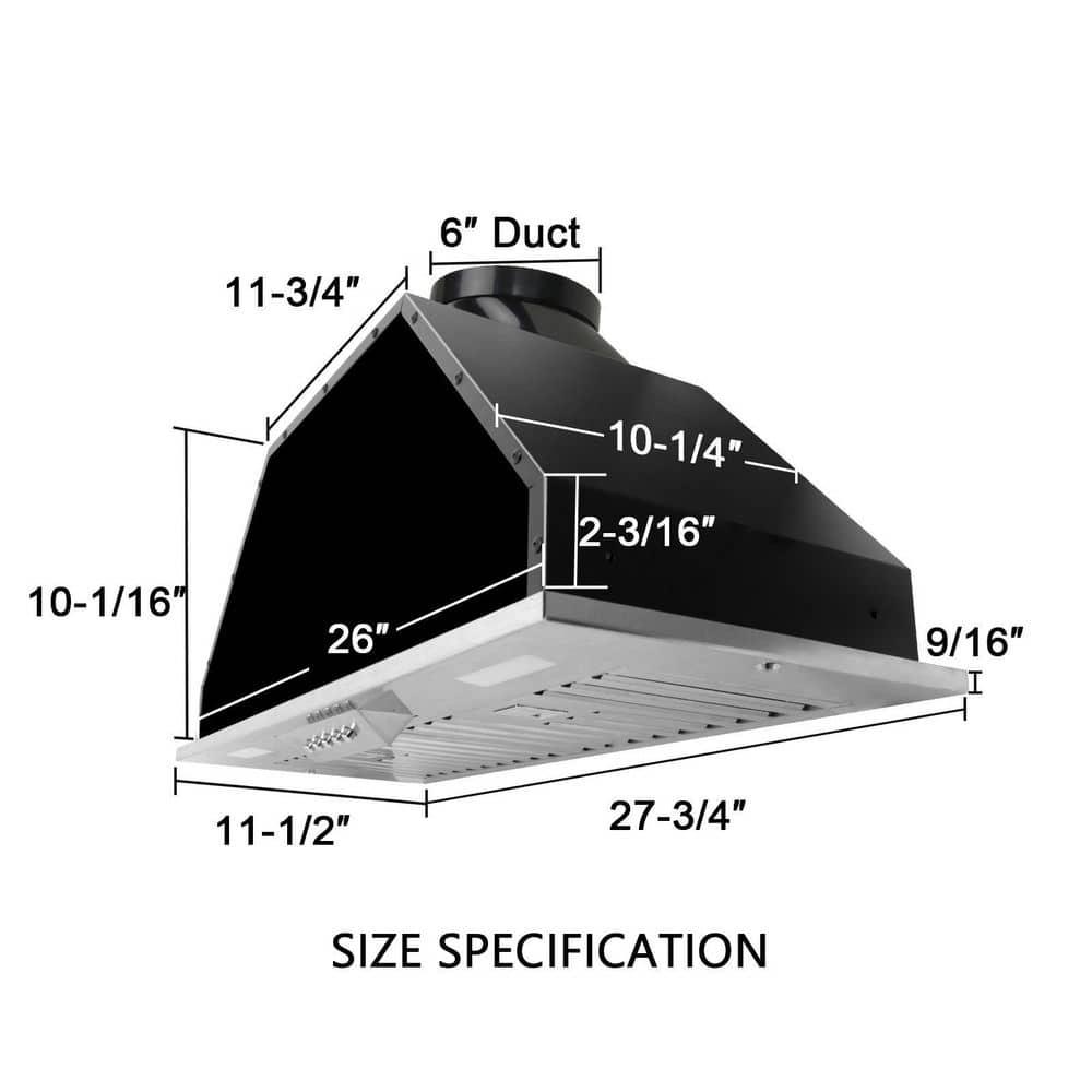 Akicon 30 in 600 CFM Ducted Insert Range Hood in Stainless Steel