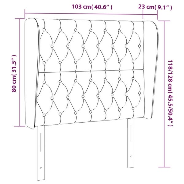 vidaXL Headboard with Ears Light Gray 40.6