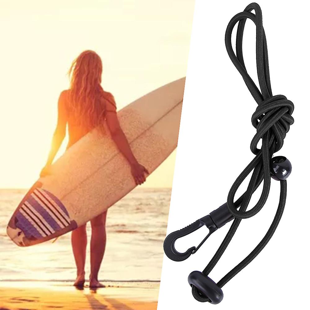 120cm Elastic String Boating Kayak Paddle Safety Rod Leash With Carabiner For Paddling(black)