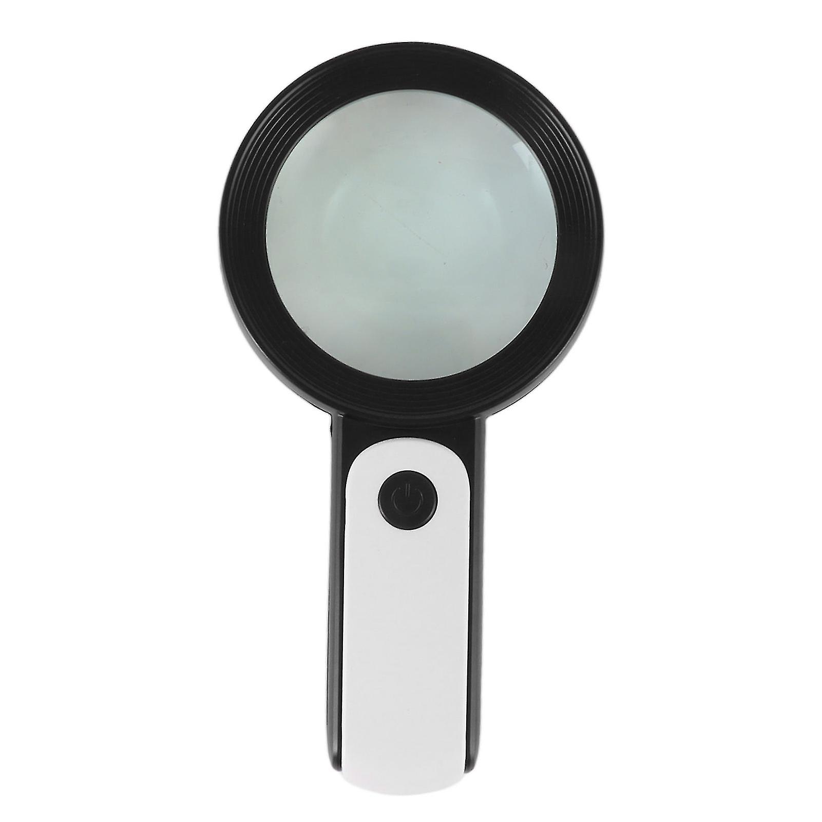 Magnifying Glass with Light 30X 18 LED Handheld Lighted Magnifier with 3 Lighting Mode for Seniors Reading Inspection Black and White