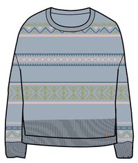 Whimsical Recycled Knitted Jumper - Homespun Stripe Blue Fog