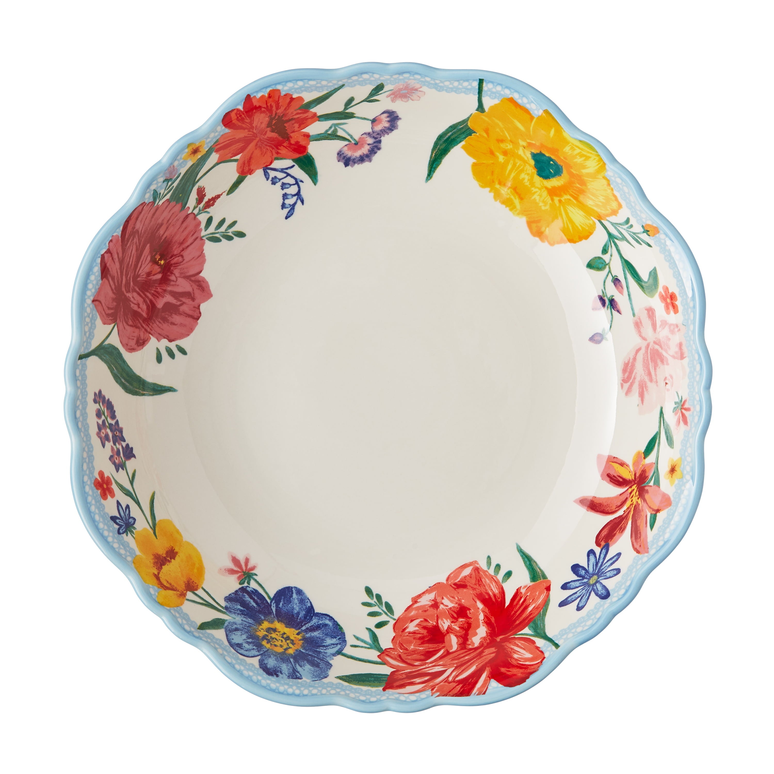 The Pioneer Woman Brilliant Blooms Stoneware Serve Bowl