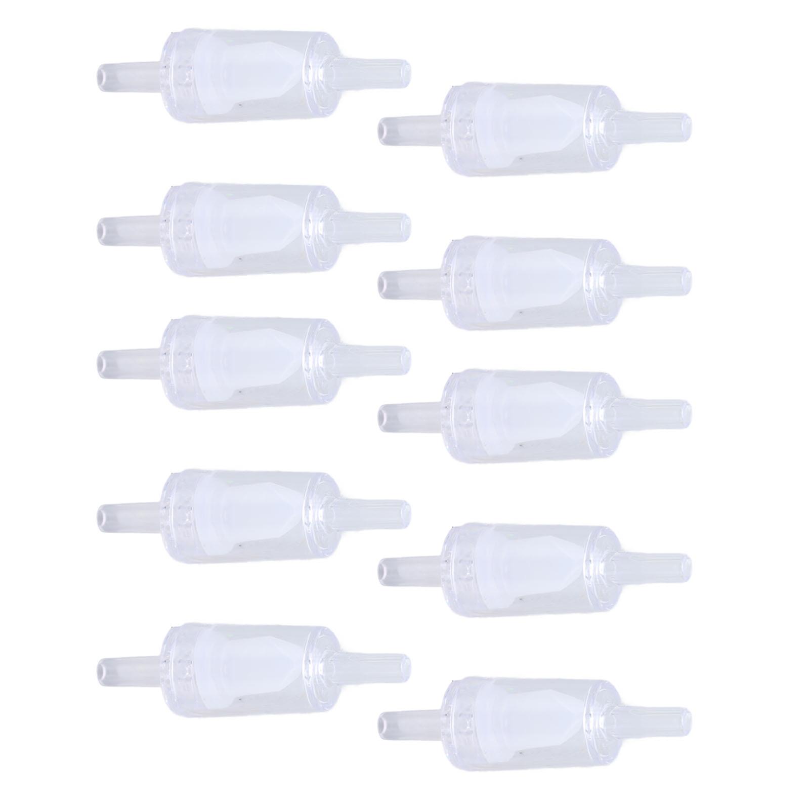 10 Pcs Check Valve 4mm Pp Air Pump Aquarium 1 Way Water Stop Check Valve For Fish Tank White