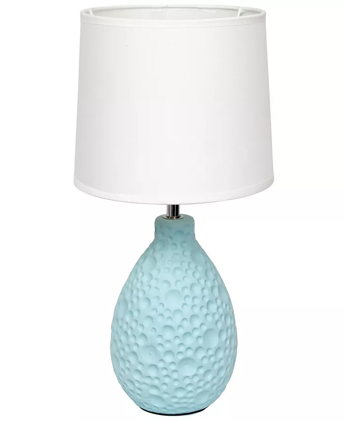 All The Rages Simple Designs Textured Stucco Ceramic Oval Table Lamp