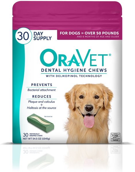 OraVet Hygiene Dental Chews for Large and Giant Dogs， over 50 lbs