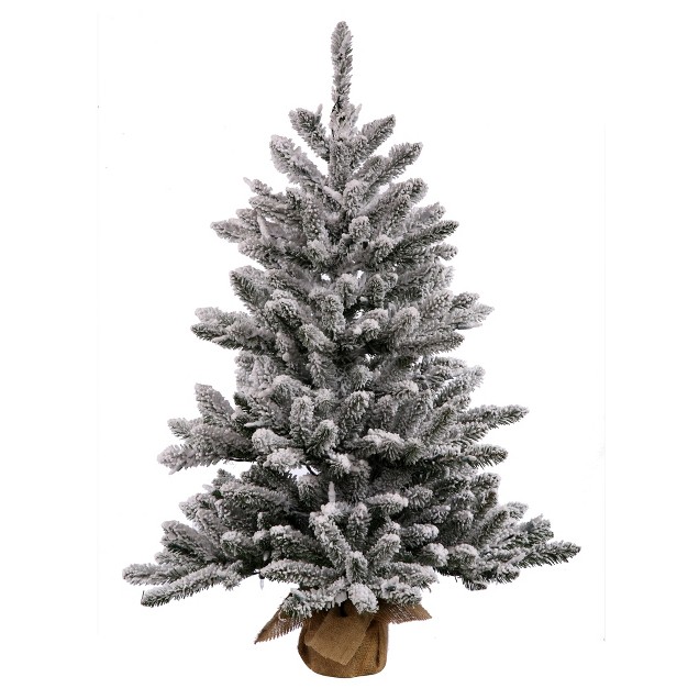 Vickerman Flocked Anoka Pine Tabletop Artificial Christmas Tree