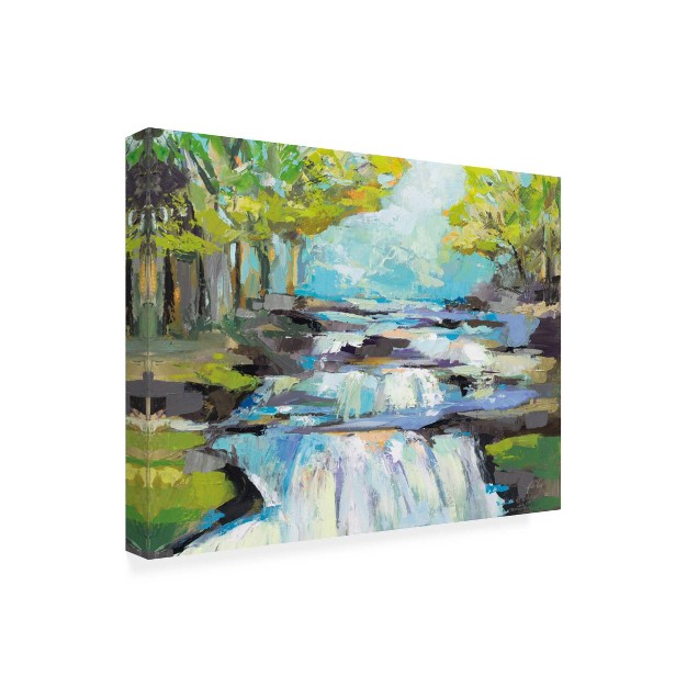 X 19 quot Jeanette Vertentes x27 the Waterfall x27 Unframed Wall Canvas Trademark Fine Art