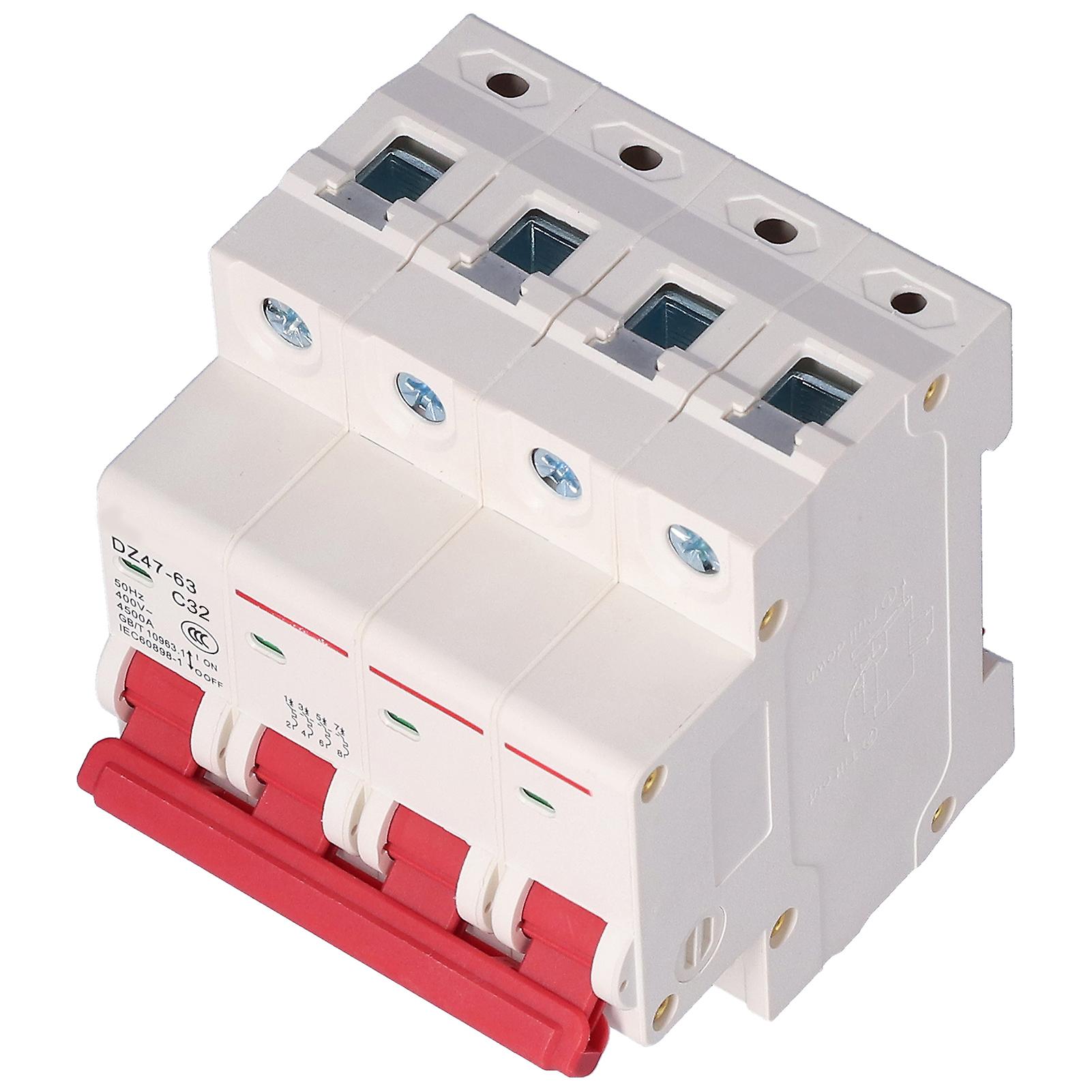 Circuit Breaker 4p Mini Air Switch Mcb Overload Short Protection 400v For Household32a