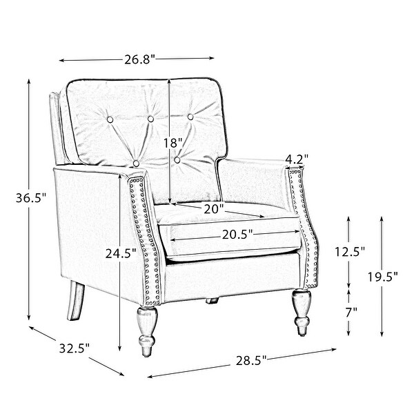 Johannes Comfy Living Room Armchair with Turned Legs by HULALA HOME