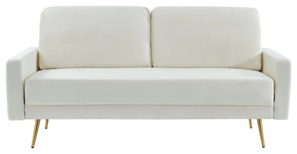 Knox Modern Beige Fabric Sofa   Midcentury   Sofas   by Rustic Home Furniture Deco  Houzz