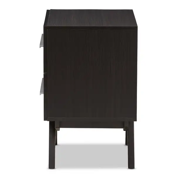 Mid-Century 2-Drawer Nightstand Baxton Studio