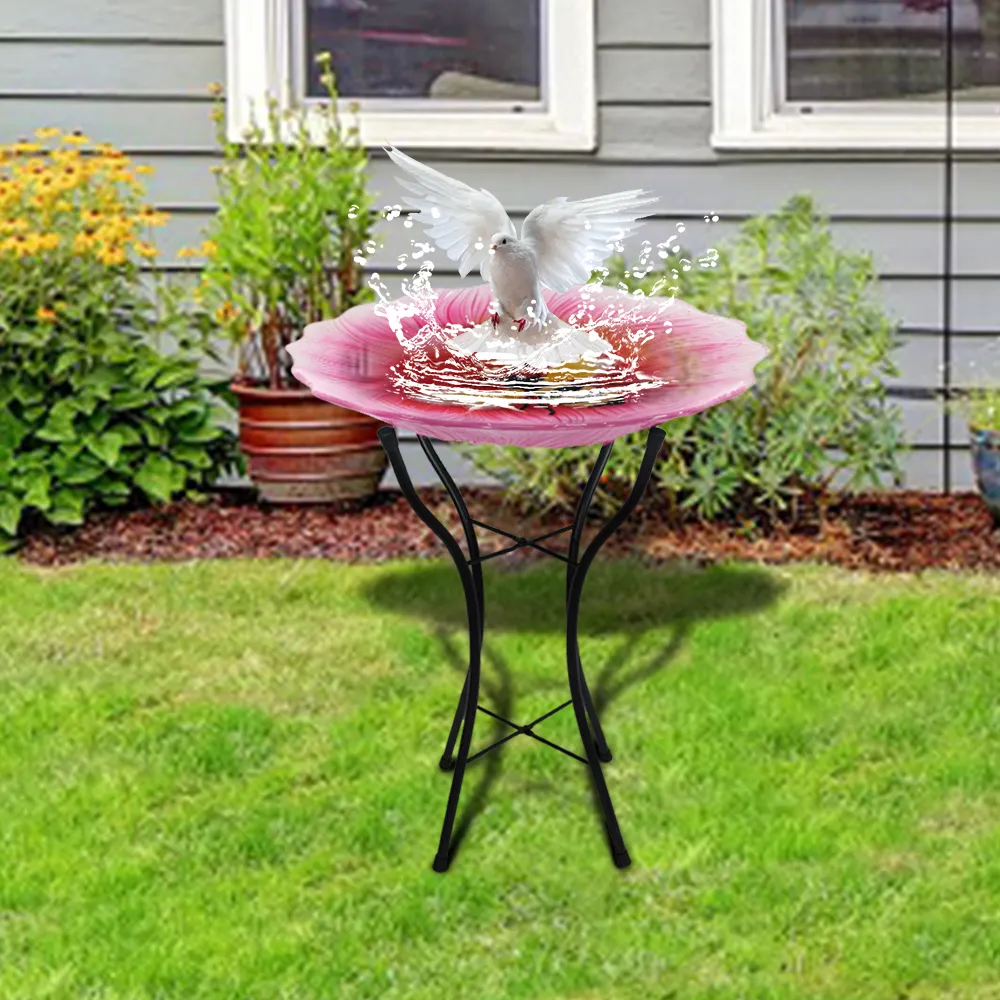 Basin Decorative Glass Garden Supplies Bird Bath For Birds Outdoor