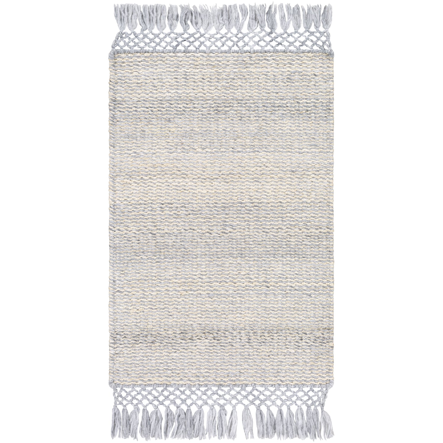 Southampton Hand Woven Rug in Medium Gray, Pale Blue, Cream