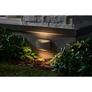 Hampton Bay Low Voltage Landscape Nantucket Gray Deck and Step Light with 1.2-Watt 50 Lumen Integrated LED LDS-G1WG3000K