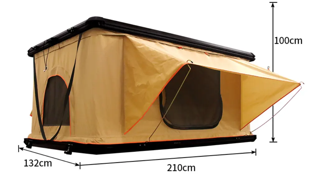 DrunkenXp 3 4Person aluminum shell material straight bracing type roof top tent camping car rooftop tent