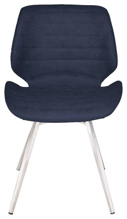 Gavino Dining Chair  Matt Vintage Dark Blue Polyurethane Cover Seat   Midcentury   Dining Chairs   by V.S.D Furniture  Houzz