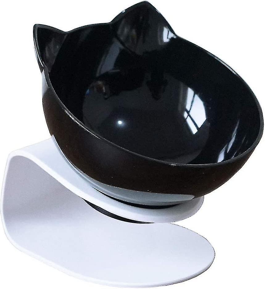 Clear Replace Cat Bowl For Cat Elevated Bowls， 15 Degree Tilted Design Neck Guard Stand Raised Pet F