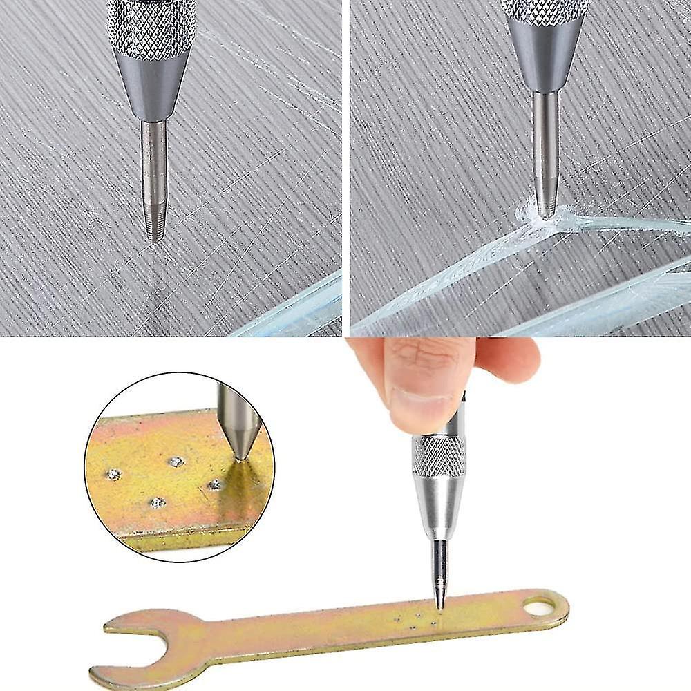 Botao Automatic Center Punch Adjustable Spring Loaded Center Hole Punch Tool For Metal Wood Plastic(2pcs)